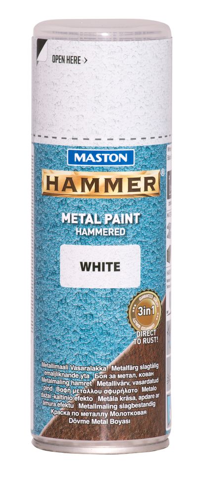 Spraypaint hammer hammered white 400ml dc kovová barva ve spreji