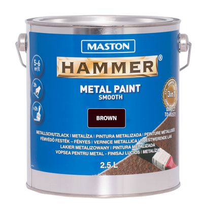 Paint hammer smooth brown 2,5l univerzální barva na kov