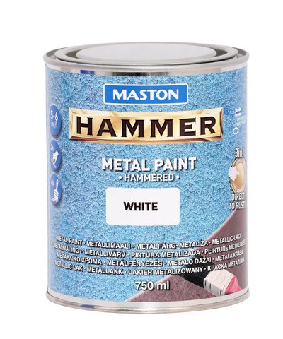 Paint hammer smooth white 750ml univerzální barva na kov