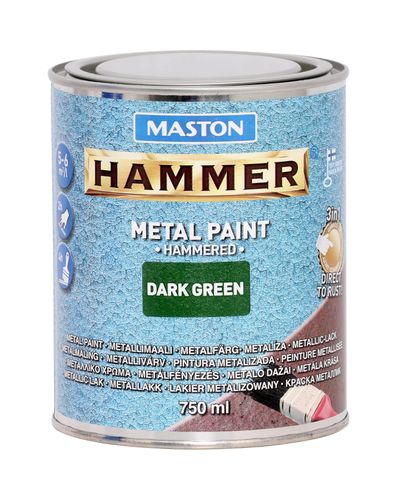 Paint hammer smooth green 750ml univerzální barva na kov
