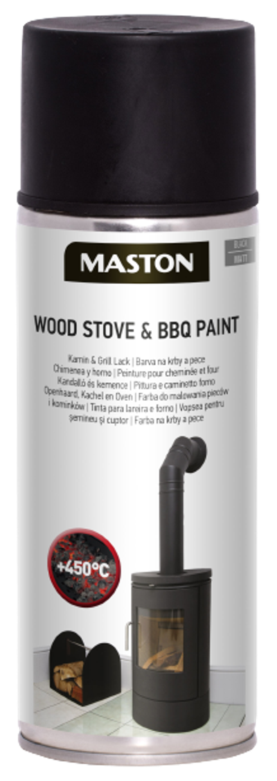 Spraypaint wood stove & bbq black 450°c 400ml farba v spreji na krbové kachle a grily do 450℃