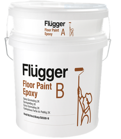 Flügger floor paint epoxy white set_4 l 2k epoxidový podlahový náter