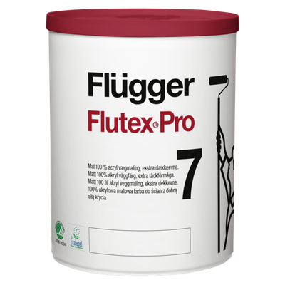 Flügger flutex pro 7 white / base 1_0,7 l umývateľná polomatná farba na steny