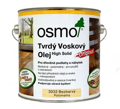 Tvrdý vosk.olej orig. 3032 bezbarvý hedv.pm 0,375l ochrana všech dřevěných podlah