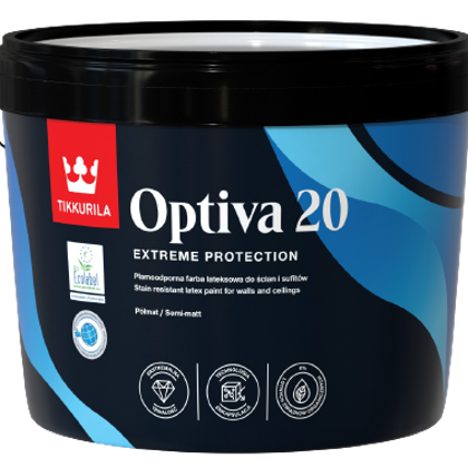 OPTIVA 20 SEMI MATT, umývateľná farba, TIKKURILA