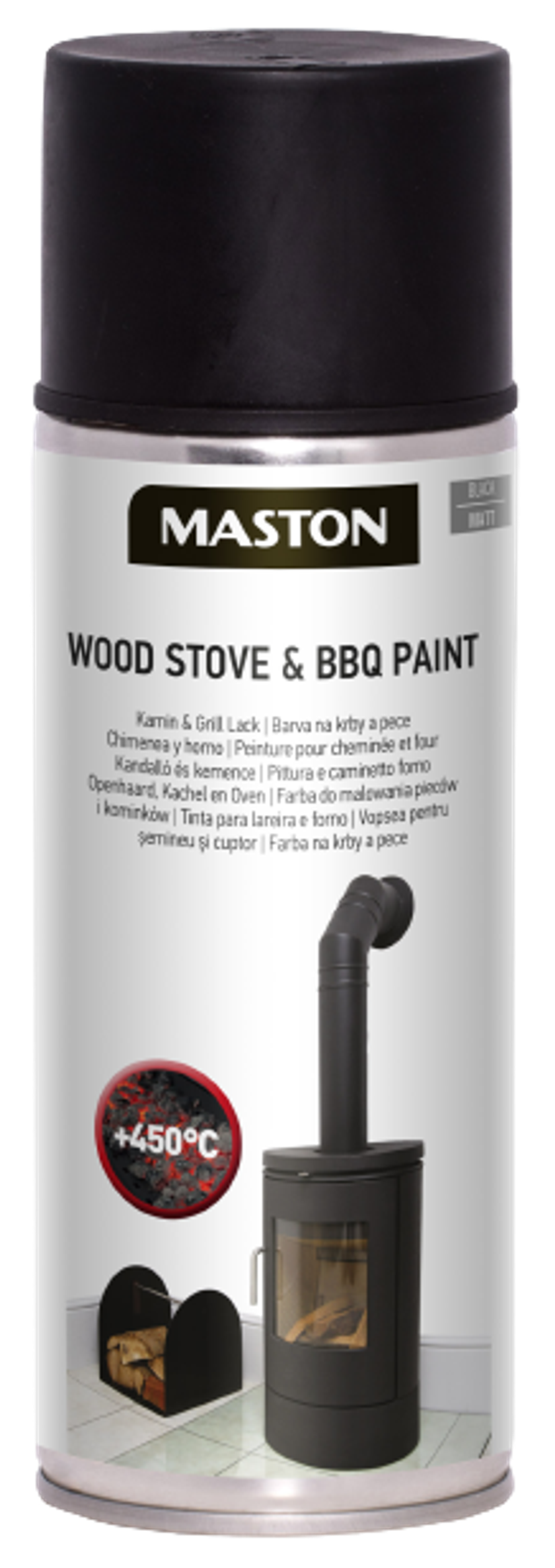 SPRAYPAINT MASTON WOOD STOVE & BBQ PAINT